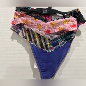 3-Pack HANKY PANKY Assorted Colors Modal/Lace Blend ONE SIZE NWT